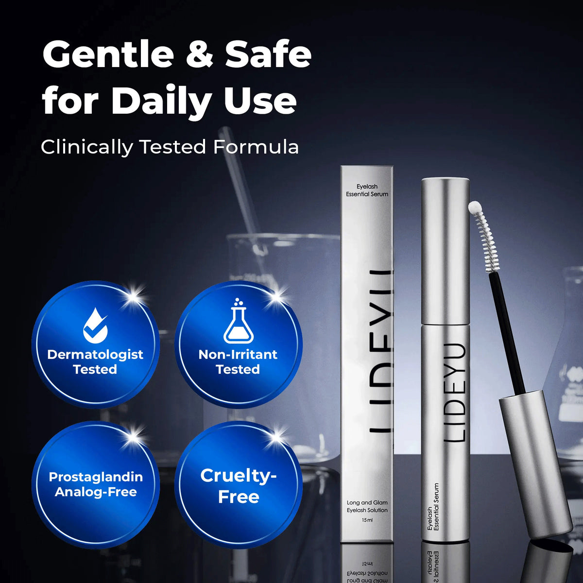 Eyelash Growth Serum- Safe & Gentle Lashes Care, Fuller, Thicker in 2 Weeks, Non-Prostaglandin
