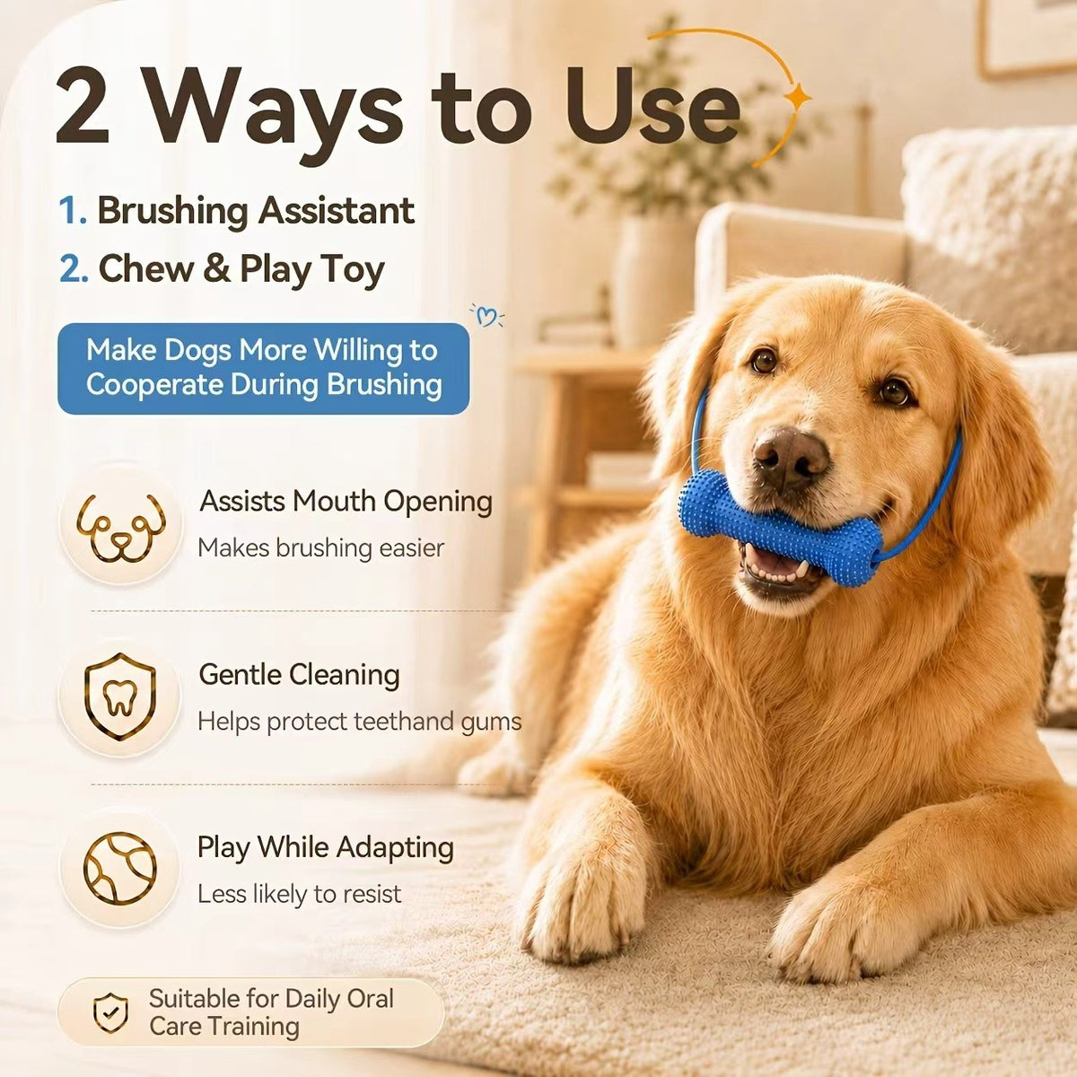 Dog Dental Care Kit 🐶✨ | 2-in-1 Silicone Chew Toy + Finger Toothbrush for Clean Teeth & Healthy Gums
