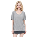 Women U Neck Short Sleeve T-Shirt Loose Basic Modal Tee Casual Solid Color Simple Summer Tops