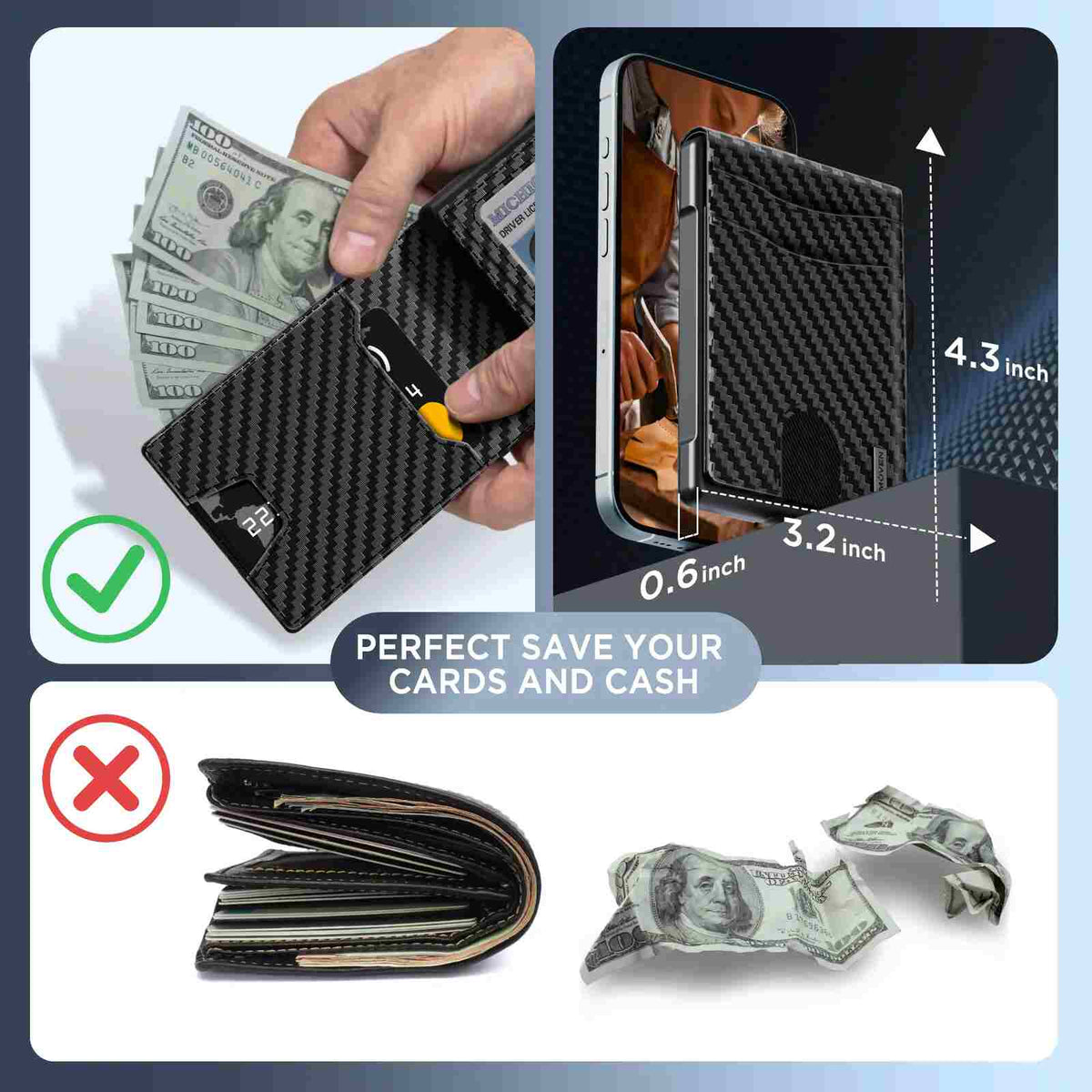Avelora™ Smart RFID Blocking Metal Wallet | Instant Pop-Up Slim Card Holder ⚡