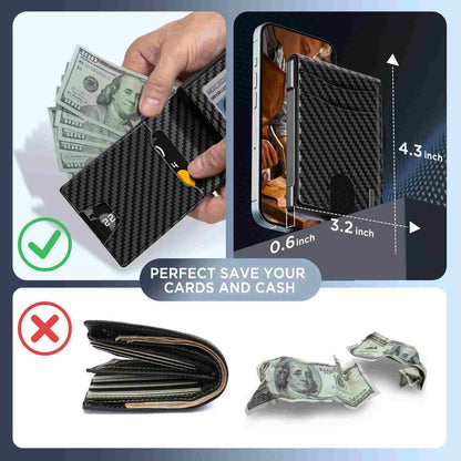 Avelora™ Smart RFID Blocking Metal Wallet | Instant Pop-Up Slim Card Holder ⚡