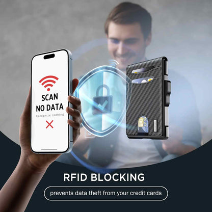 Avelora™ Smart RFID Blocking Metal Wallet | Instant Pop-Up Slim Card Holder ⚡