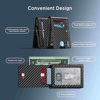 Avelora™ Smart RFID Blocking Metal Wallet | Instant Pop-Up Slim Card Holder ⚡