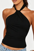 Black Twist Halter Top